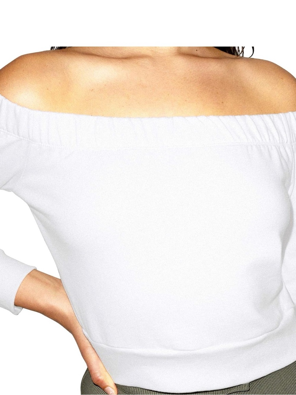 Brand new American Apparel Off-Shoulder White Knit Sweater